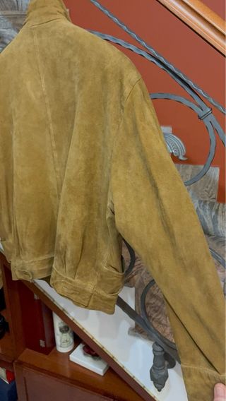 Giacca vera pelle scamosciata artigianale vintage