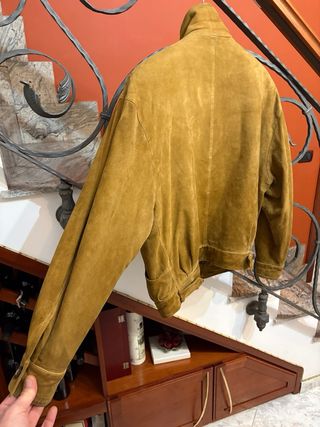 Giacca vera pelle scamosciata artigianale vintage