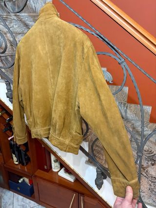 Giacca vera pelle scamosciata artigianale vintage