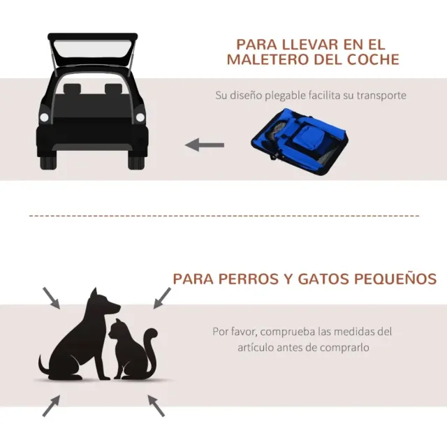Transportín Perro/Gato Azul y Negro
