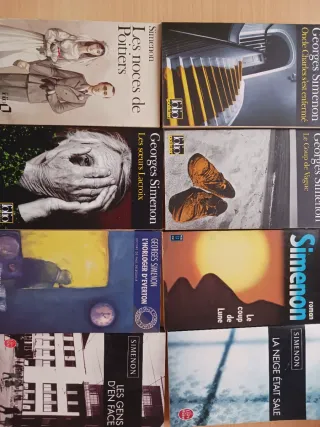 Ocho novelas en francés de Simenon. Buen estado.