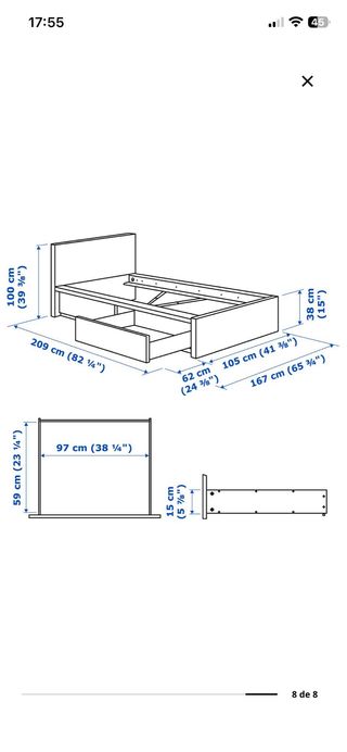 Estructura cama IKEA 90x200