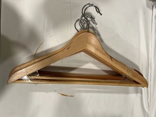 50 Perchas Madera con Gancho Metal