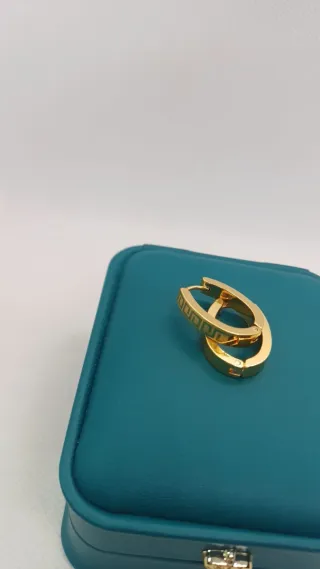 Pendientes Aro Chapado Oro Diseño Griego