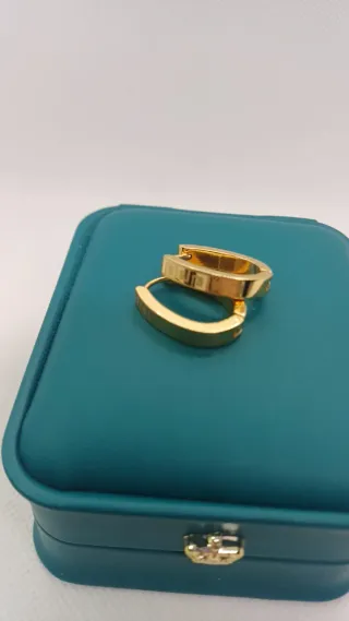 Pendientes Aro Chapado Oro Diseño Griego