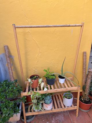 Estantería para plantas de bambú