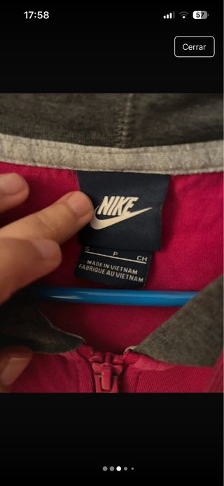 Sudadera Nike Fucsia y Gris Talla S