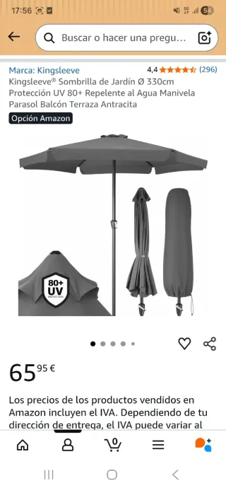 Parasol Exterior con Soporte Ruedas