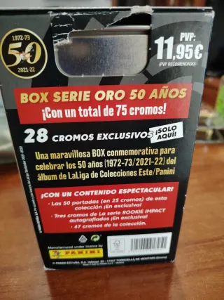 Caja metal de Cromos Panini Liga 2021-22 Serie Oro