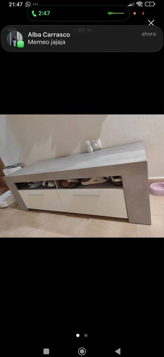 Aparador moderno gris y blanco