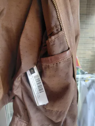 Cazadora Mujer Piel Massimo Dutti Marrón