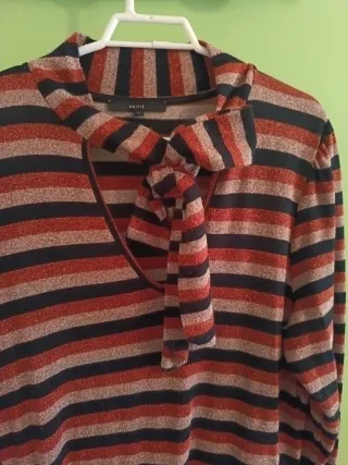 Vestido largo rayas lurex