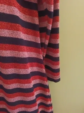 Vestido largo rayas lurex