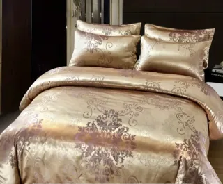 Funda Nórdica Satén Dorada y Morada