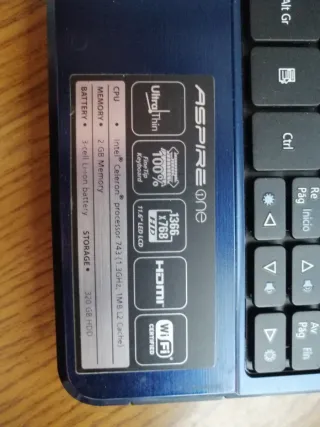 Ordenador Portátil Acer Aspire One Azul