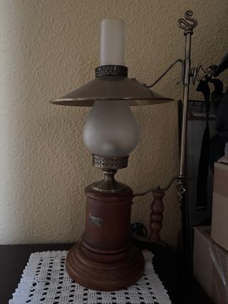Lámpara Vintage Latón y Madera 1872