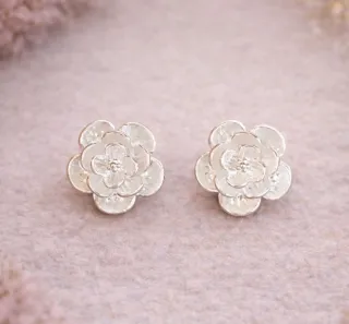 Pendientes Flor Plata