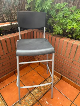 Banqueta de cocina negra y metal 3 unds