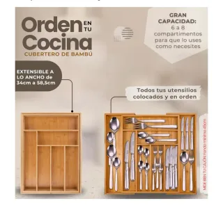 Organizzatore di Cassetti Estensibile in Bambù