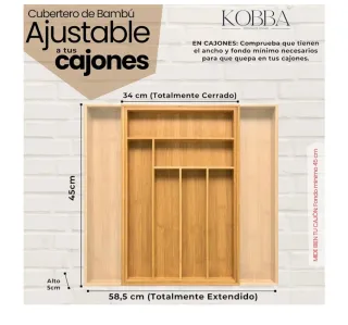 Organizzatore di Cassetti Estensibile in Bambù