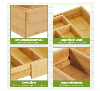Organizzatore di Cassetti Estensibile in Bambù