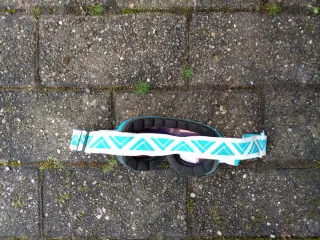 Maschera da sci blu con cinturino