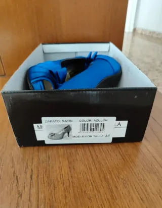 Conjunto Vertize Gala: Bolso y Tacones Azul Talla