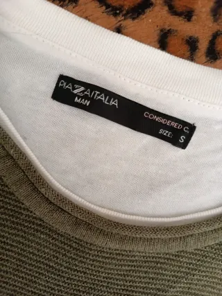 Maglia uomo beige e verde manica lunga