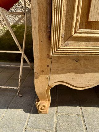 Mostrador francés antiguo de roble.  Restaurado.2p