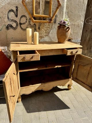 Mostrador francés antiguo de roble.  Restaurado.2p
