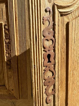 Mostrador francés antiguo de roble.  Restaurado.2p