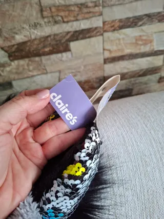 Pantuflas Claire's M/L lentejuelas y pompón