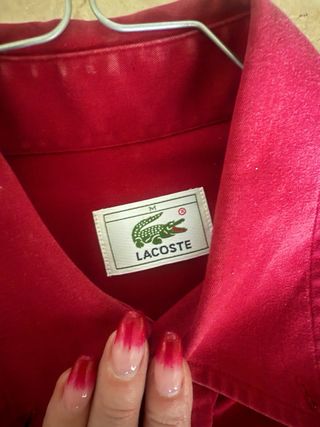Camisa Lacoste Algodón Denim Roja
