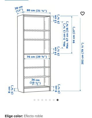 Estantería de madera con baldas de cristal