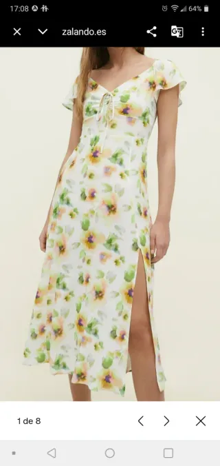 Vestido floral Stradivarius talla L