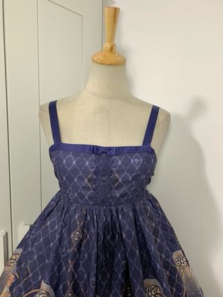 Abito Lolita Classico Blu Multicolore
