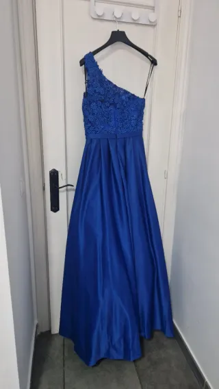 Vestido fiesta azul talla 38 Vértice Gala
