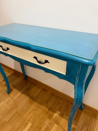 Consola de entrada madera maciza y cristal