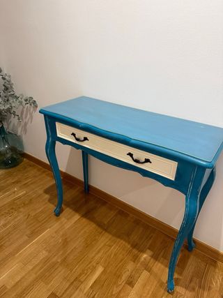 Consola de entrada madera maciza y cristal