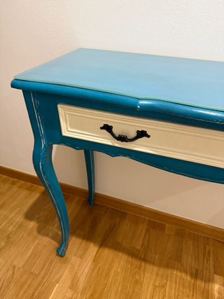 Consola de entrada madera maciza y cristal