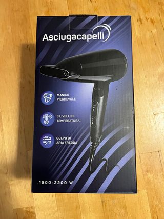 Asciugacapelli Pieghevole 1800-2200W Nero