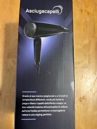 Asciugacapelli Pieghevole 1800-2200W Nero