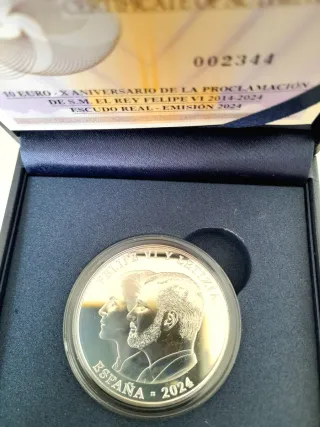 Moneda 10 Euro Aniversario Proclamación Felipe VI
