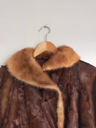 Abrigo de pelo mujer marrón