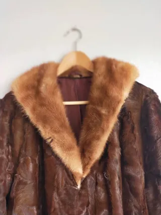 Abrigo de pelo mujer marrón