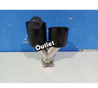 SH COLA IZQ ESCAPE UNIVERSAL 4 x 89MM ACERO INOX NEGRO AHUMA