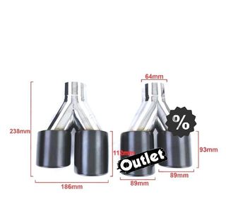 SH COLA IZQ ESCAPE UNIVERSAL 4 x 89MM ACERO INOX NEGRO AHUMA