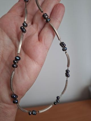 Collar de Plata y Perlas Naturales