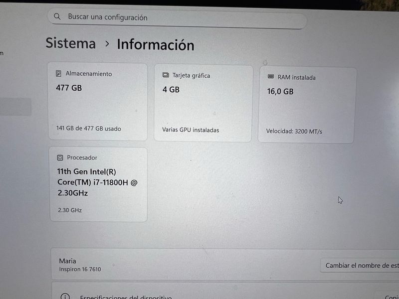 Dell Inspiron 16 Plus 7610 i7-11800H RTX 3050 afbeelding 2