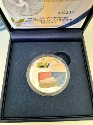 Moneda 10€ plata Aniversario Antonio Machado